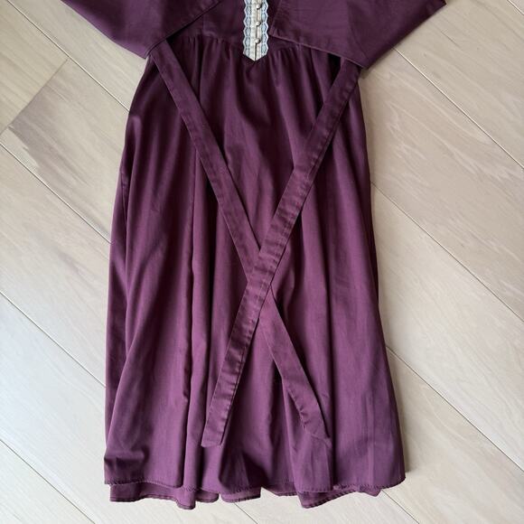Vintage Gunne Sax Dress Women's Small Maroon Lace and Taffeta 80s Boho Glam - Picture 5 of 9